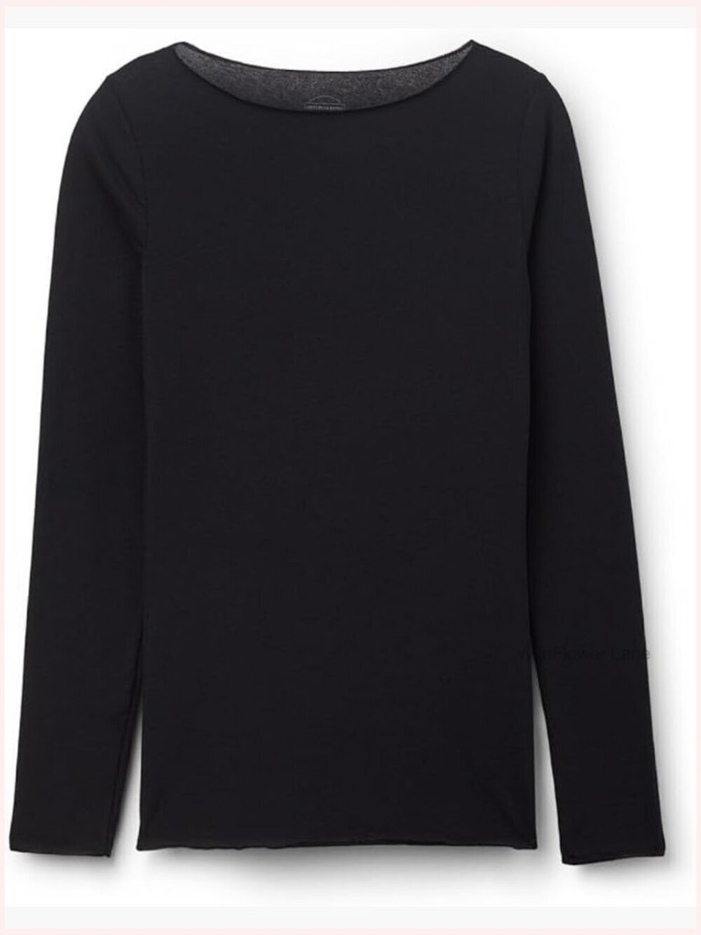 Ultralight Cotton Bateau Neck Long Sleeve Pullover Top